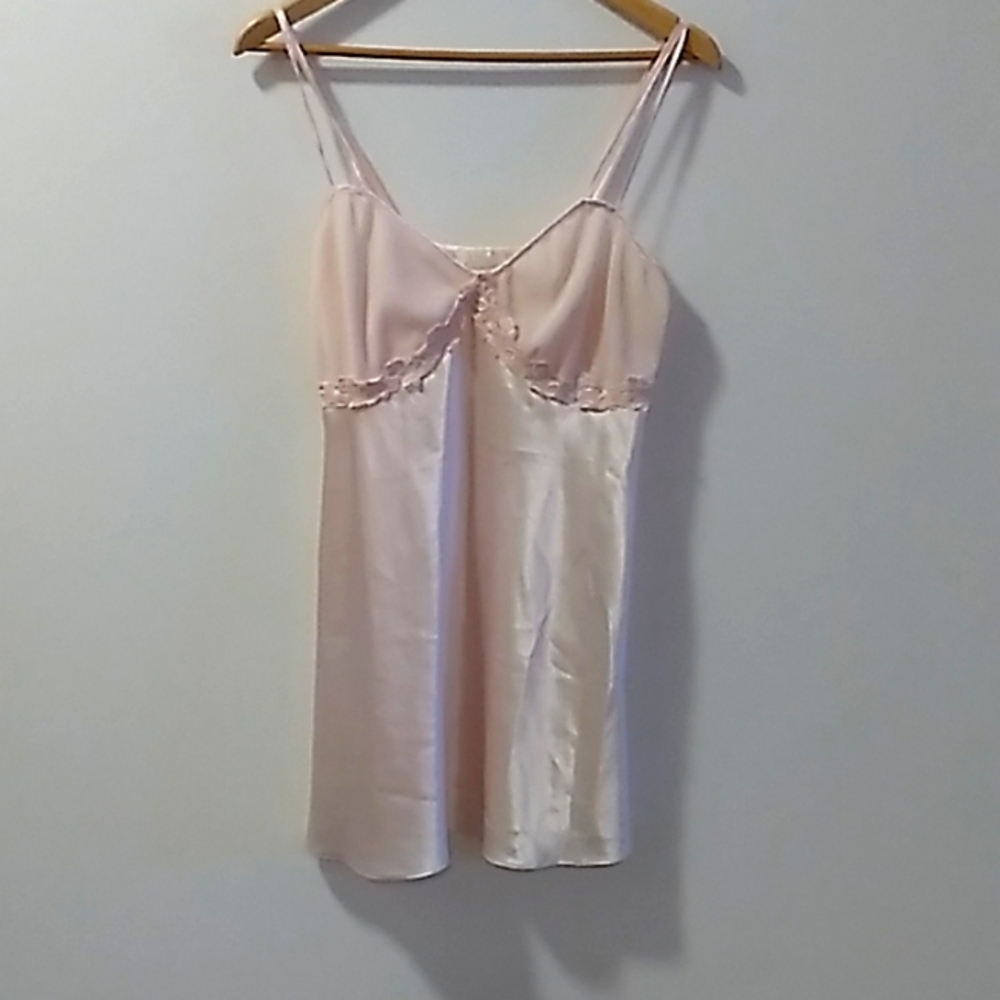 Vintage L.A. Intimates Baby Pastel Pink Teddy Slip Negligee Size Medium